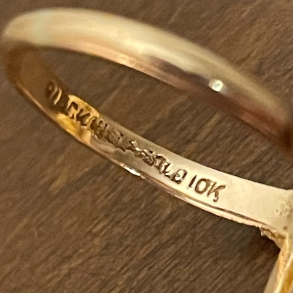 10K solid gold black hills tri color grape leaves navette cocktail pinky ring - Picture 6 of 10